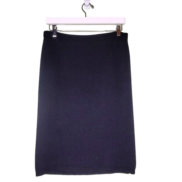 Helen Hsu Skirt Size‎ Medium Black Boucle Knit Pencil Unlined - Picture 1 of 5